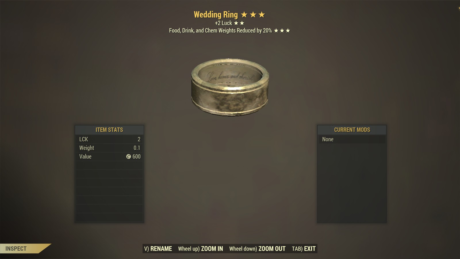 Wedding Ring【+2 Luck &  FDCWR 20%】